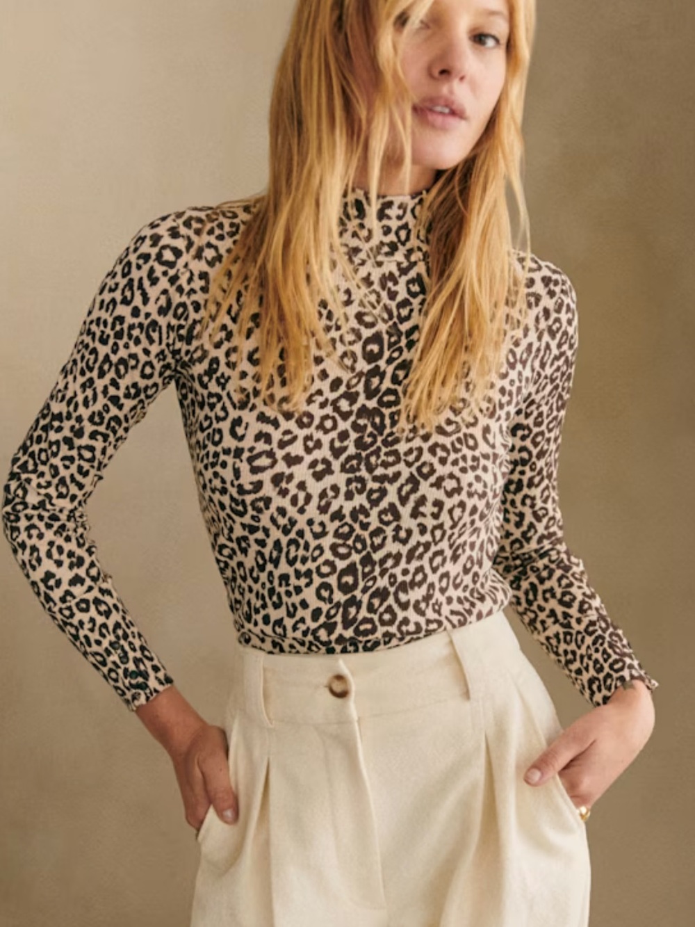 Sezane Felix Jumper Leopard Print Sz Small